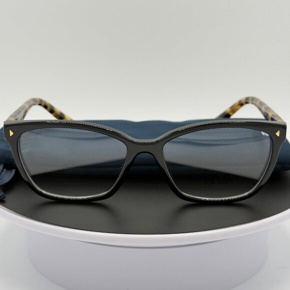 Prada Eyeglasses VPR15Z 389-1O1 Glasses Black on Brown Yellow Havana 53mm READ - Picture 1 of 9